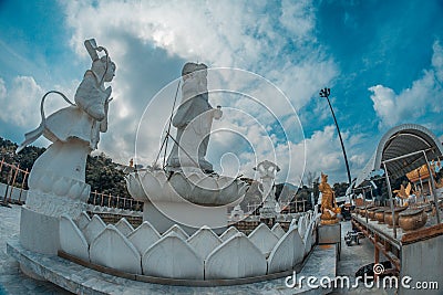 The 20 metres high white jade statue of Kuan Yin, Goddess of Compassion & Mercy Editorial Stock Photo